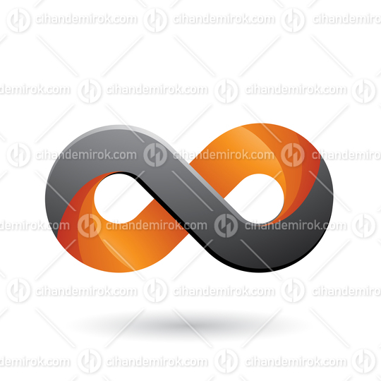 Infinity Symbol with Orange and Grey Color Tints