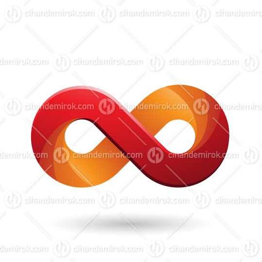 Infinity Symbol with Red and Orange Color Tints