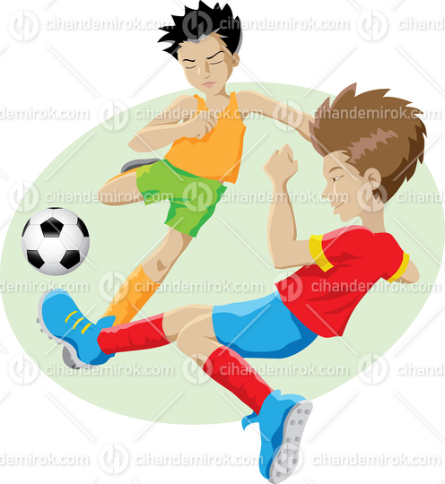 Kids Playing Soccer or Football