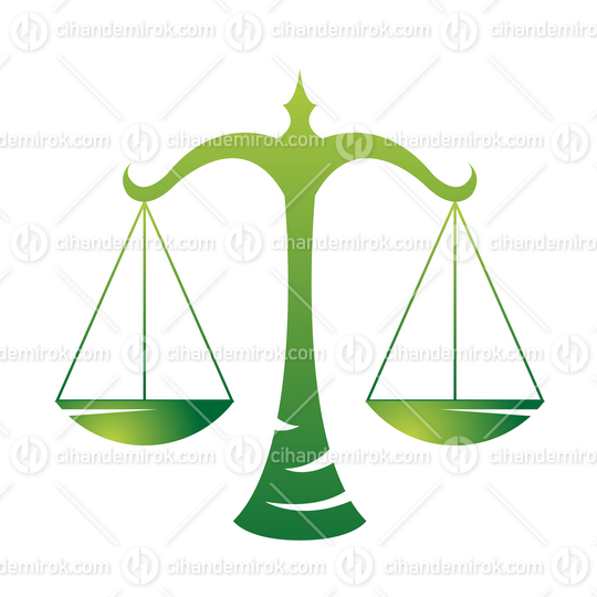Libra Zodiac Sign with Green Scales Icon
