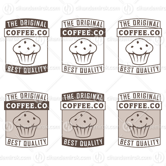 Line Art Muffin Icon with Text