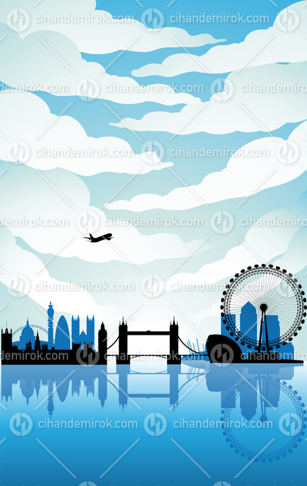 London Landmarks Under a Blue Cloudy Sky
