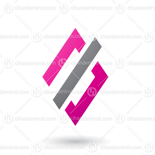 Magenta Abstract Diamond and Rectangle Shape Vector Illustration