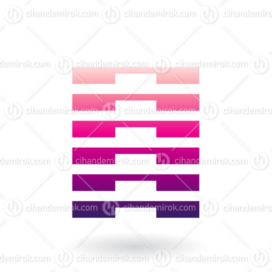 Magenta Abstract Rectangular Shape with Thin and Thick Stripes