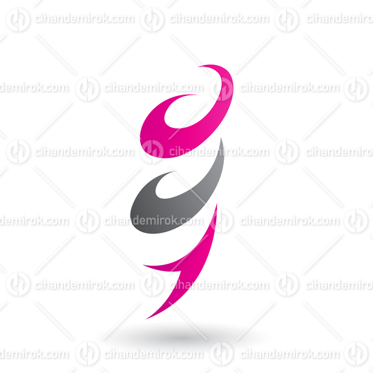 Magenta Abstract Wind and Twister Shape Vector Illustration