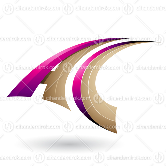 Magenta and Beige Dynamic Flying Letter A and C