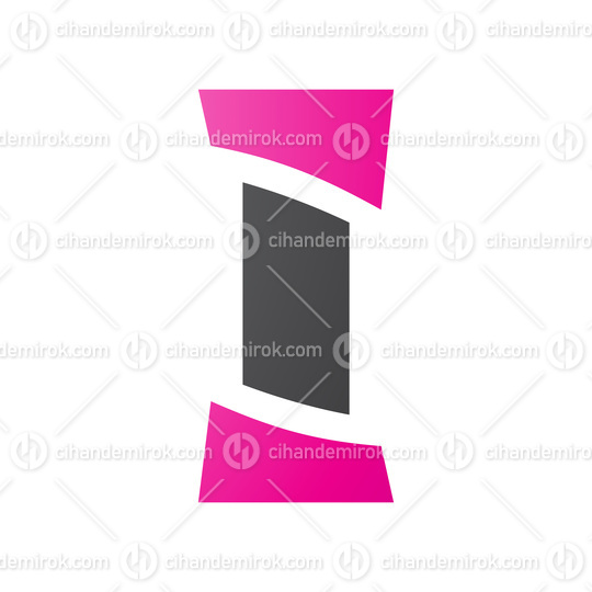 Magenta and Black Antique Pillar Shaped Letter I Icon