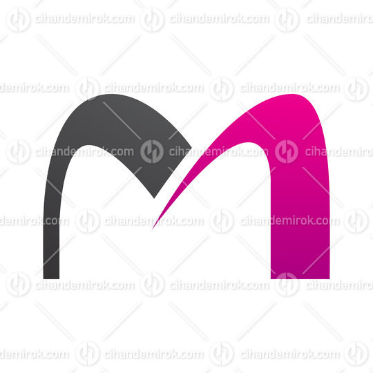 Magenta and Black Arch Shaped Letter M Icon