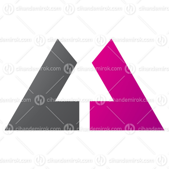 Magenta and Black Bold Letter U Icon with Straight Lines
