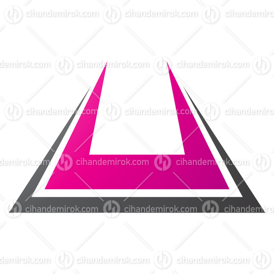 Magenta and Black Bold Spiky Shaped Letter U Icon