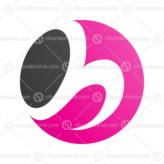 Magenta and Black Circle Shaped Letter H Icon