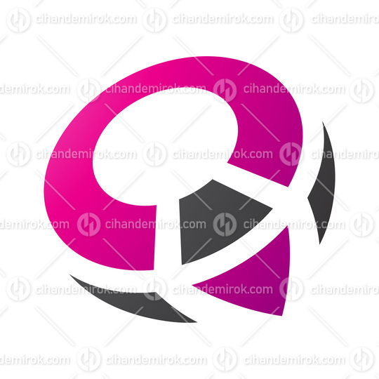 Magenta and Black Compass Shaped Letter Q Icon