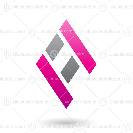 Magenta and Black Diamond Shaped Letter A Vector Illustration