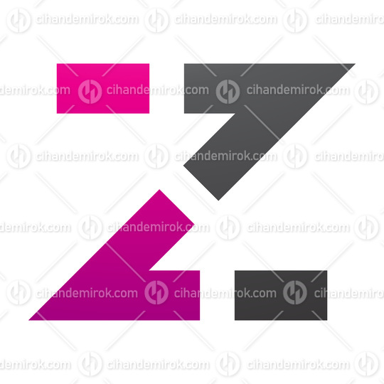 Magenta and Black Dotted Line Shaped Letter Z Icon