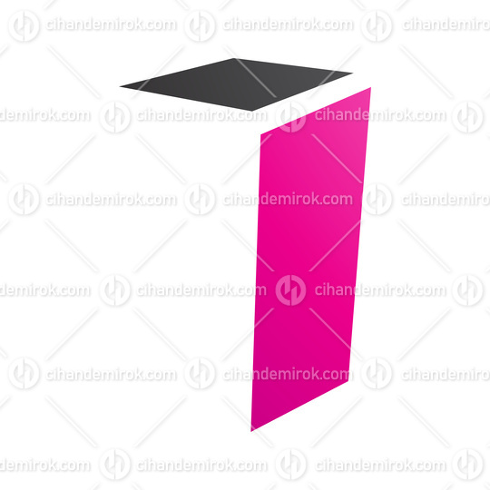 Magenta and Black Folded Letter I Icon