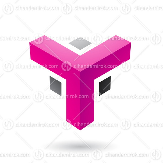 Magenta and Black Futuristic Corner Shape Vector Illustration