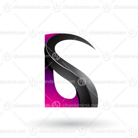 Magenta and Black Glossy Curvy Embossed Letter G