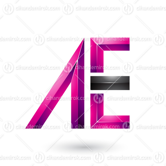 Magenta and Black Glossy Dual Letters of A and E