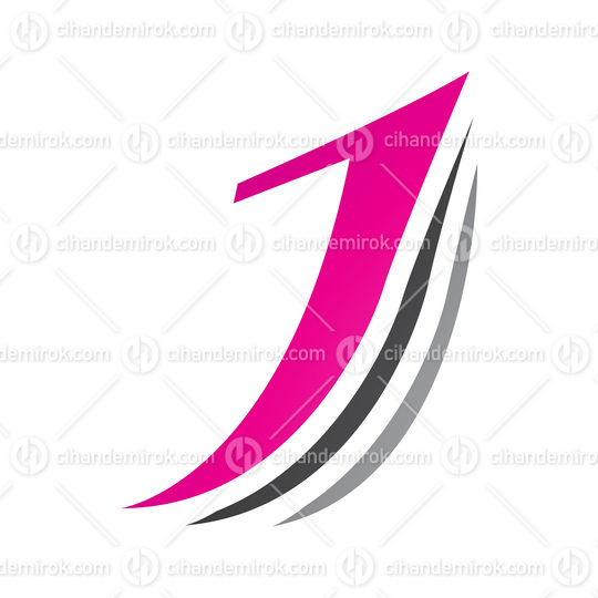 Magenta and Black Layered Letter J Icon