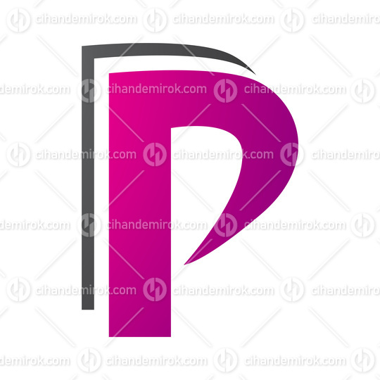 Magenta and Black Layered Letter P Icon