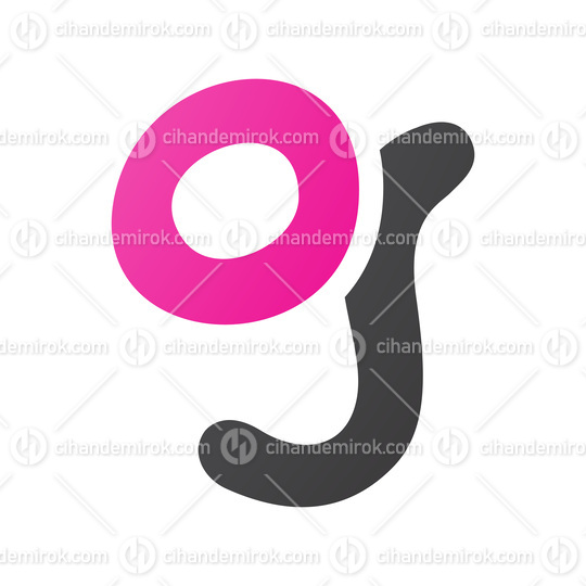 Magenta and Black Letter G Icon with Soft Round Lines
