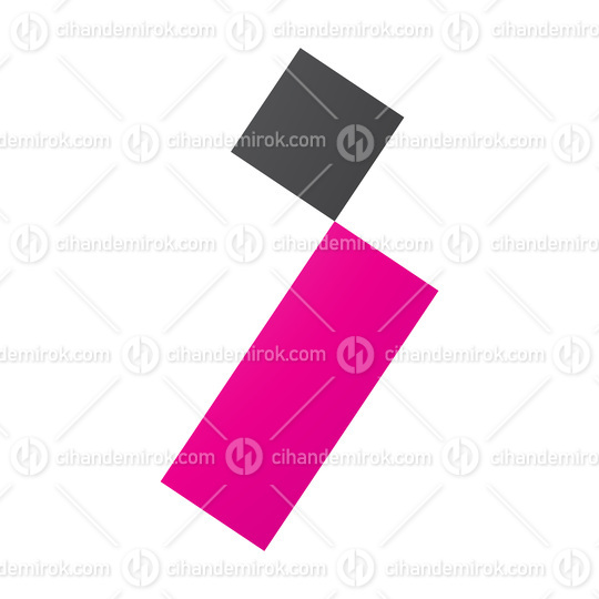 Magenta and Black Letter I Icon with a Square and Rectangle