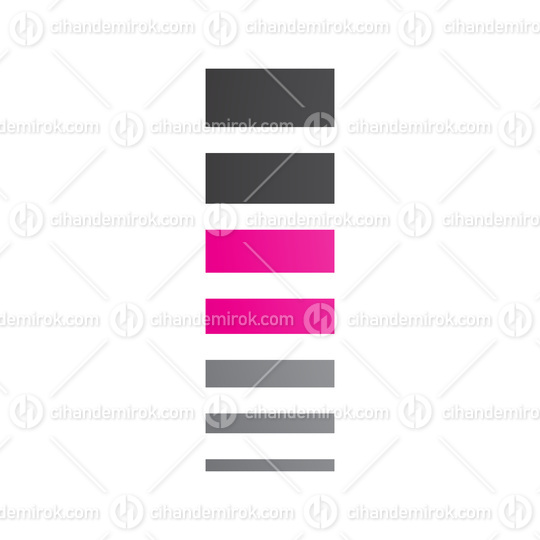 Magenta and Black Letter I Icon with Horizontal Stripes