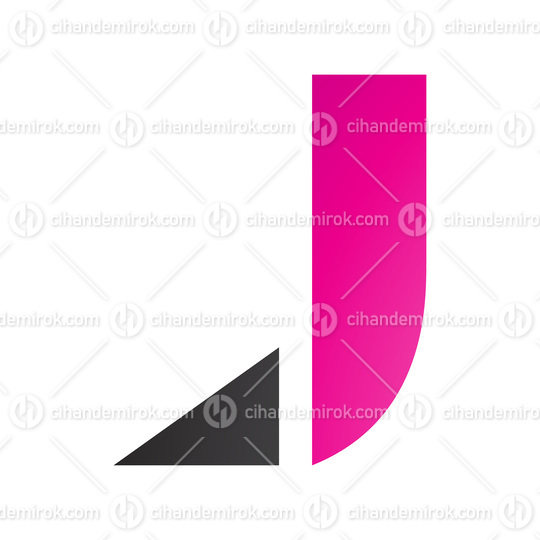 Magenta and Black Letter J Icon with a Triangular Tip