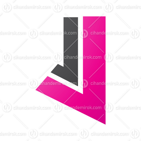 Magenta and Black Letter J Icon with Straight Lines