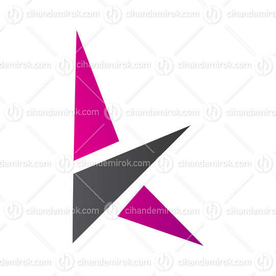 Magenta and Black Letter K Icon with Triangles