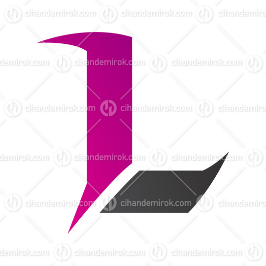 Magenta and Black Letter L Icon with Sharp Spikes