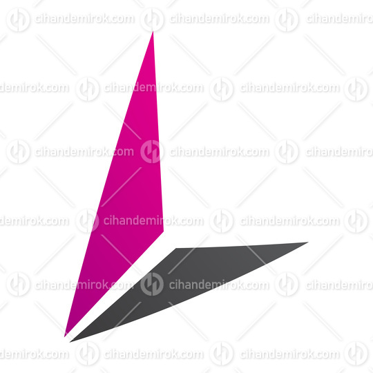 Magenta and Black Letter L Icon with Triangles