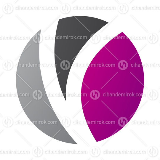 Magenta and Black Letter O Icon with a V Shape