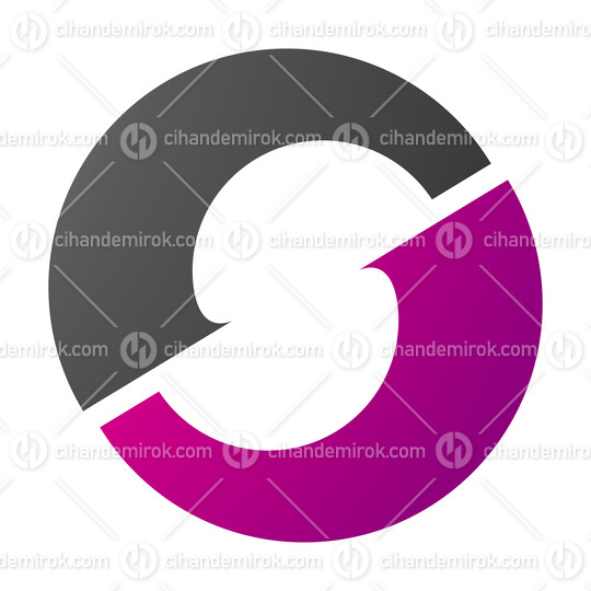 Magenta and Black Letter O Icon with an S Shape in the Middle