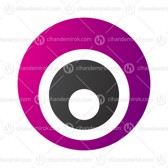 Magenta and Black Letter O Icon with Nested Circles
