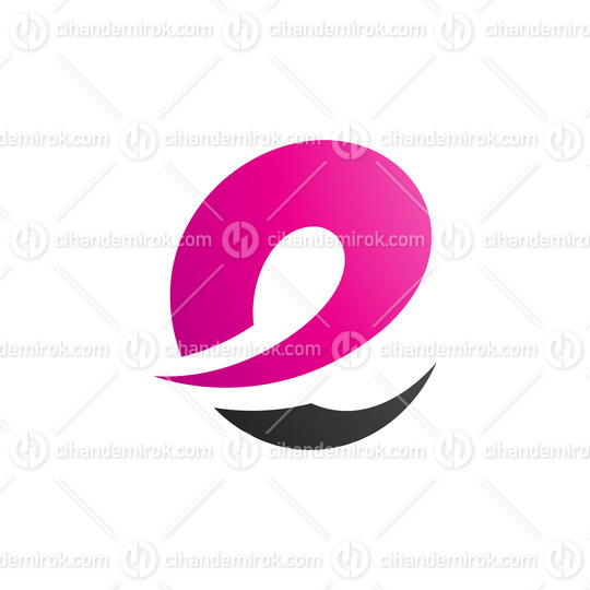 Magenta and Black Lowercase Letter E Icon with Soft Spiky Curves