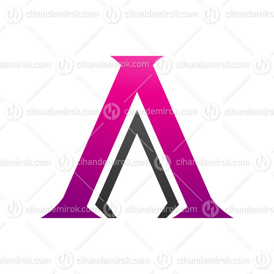 Magenta and Black Pillar Shaped Letter A Icon