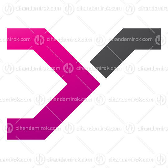 Magenta and Black Rail Switch Shaped Letter Y Icon