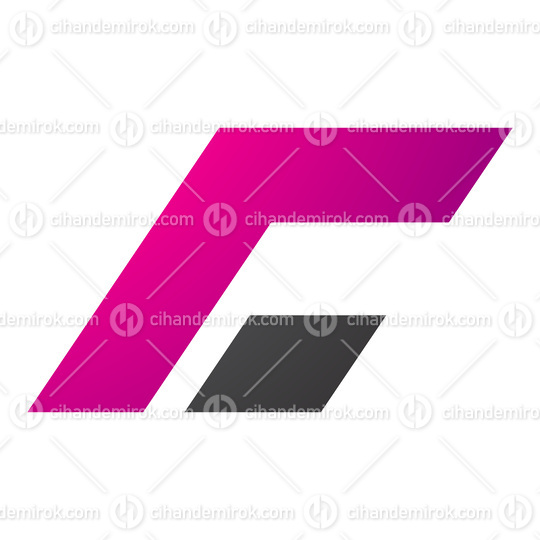 Magenta and Black Rectangular Italic Letter C Icon