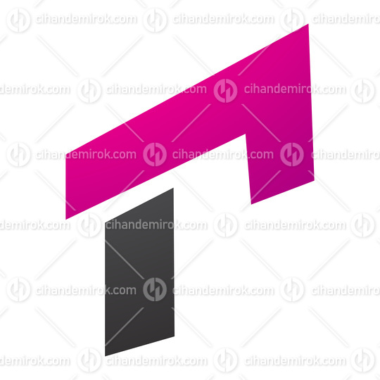 Magenta and Black Rectangular Letter R Icon