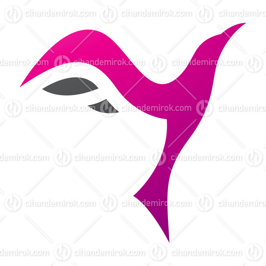 Magenta and Black Rising Bird Shaped Letter Y Icon