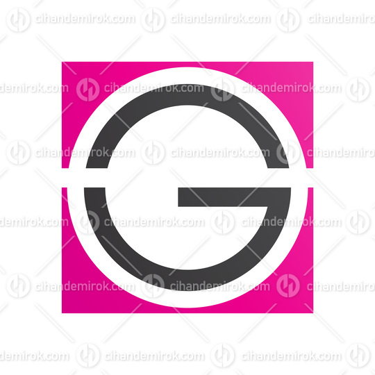 Magenta and Black Round and Square Letter G Icon