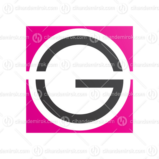 Magenta and Black Round and Square Letter G Icon