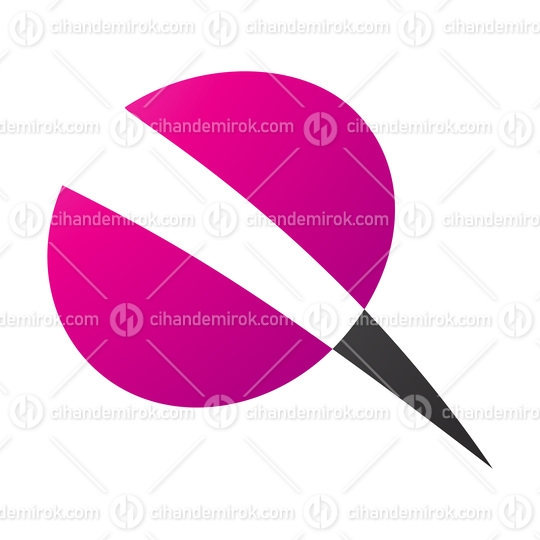 Magenta and Black Screw Shaped Letter Q Icon