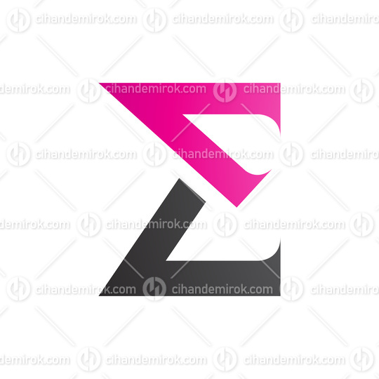 Magenta and Black Sharp Elegant Letter E Icon
