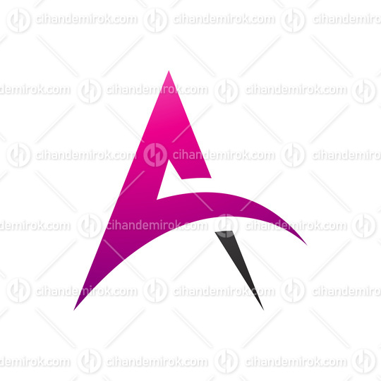 Magenta and Black Spiky Arch Shaped Letter A Icon