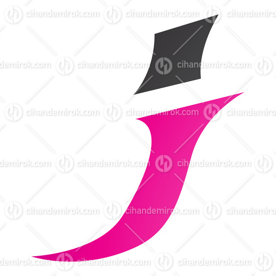 Magenta and Black Spiky Italic Letter J Icon