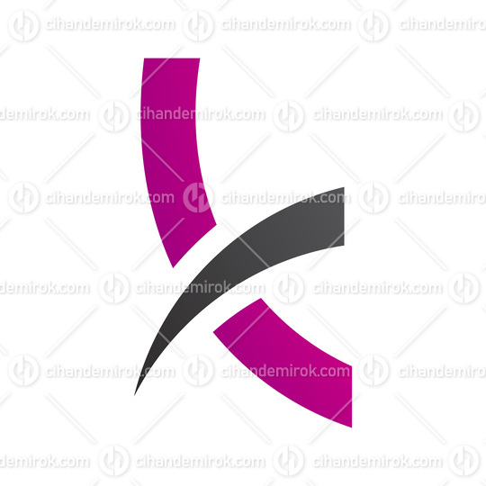Magenta and Black Spiky Lowercase Letter K Icon