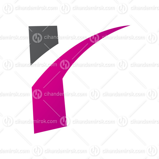 Magenta and Black Spiky Shaped Letter R Icon