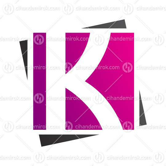 Magenta and Black Square Letter K Icon